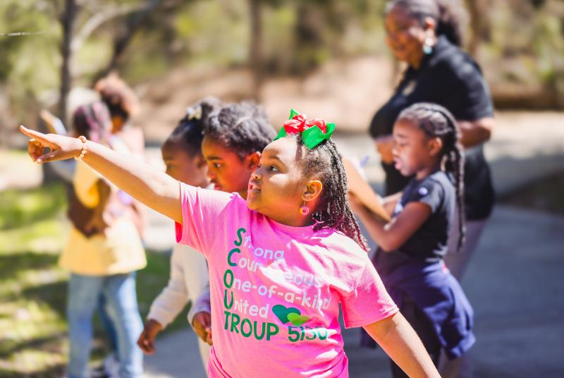 Girl Scout workshop outside