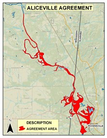 Map of Aliceville Lake Reciprocal Agreement